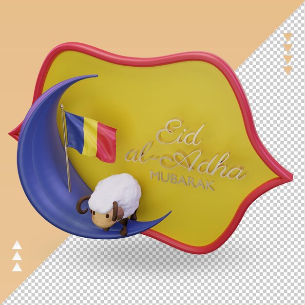 PSD 3d eid al adha rumunia flaga renderowania prawy widok