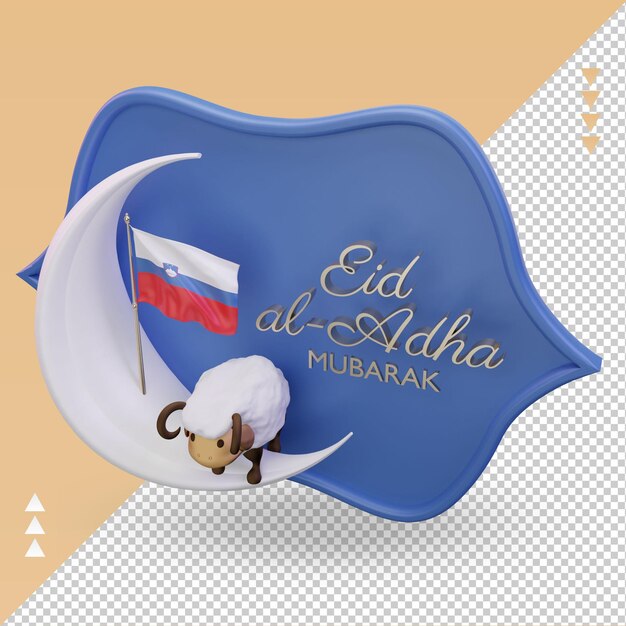 3d eid al adha slovenië vlag rendering juiste weergave