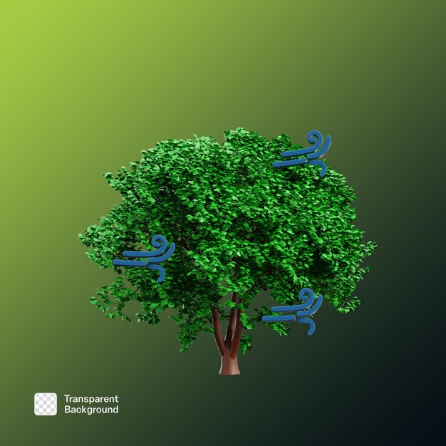 3D Eko Enerji İllüstrasyon PNG Şablonu