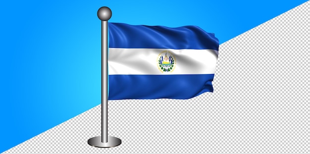 PSD 3d el_salvador flag icon - badge png - transparent background