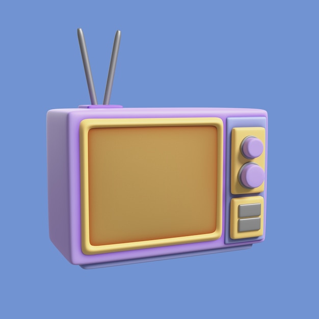 PSD 3d elderly icon with tv