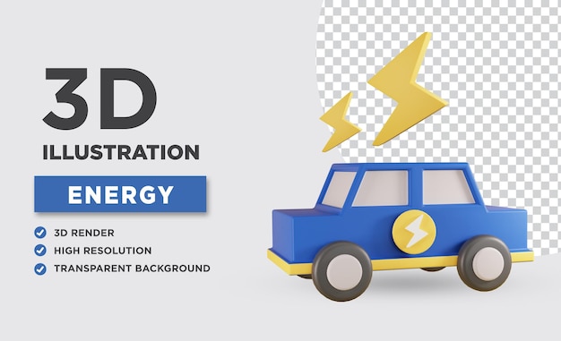 PSD 3d electric car illustration