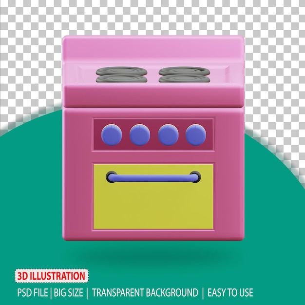 3d electric cooker icon home tools rendering with transparent background