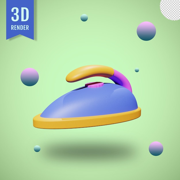 PSD 3d иллюстрация электрического железа с изолированным фоном