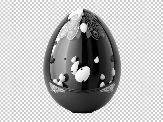 PSD uovo di pasqua in bianco e nero elegante 3d