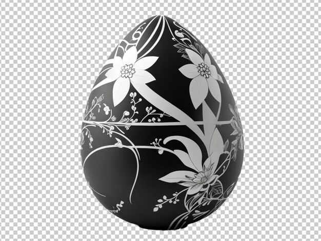 PSD uovo di pasqua in bianco e nero elegante 3d