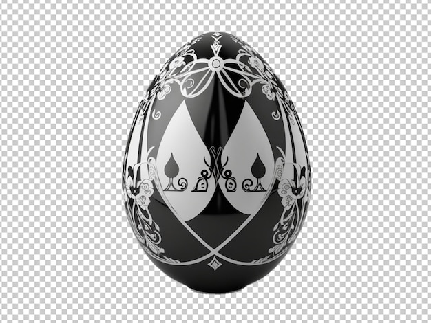 PSD 3d elegant black and white easter egg