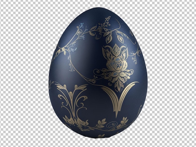 3d elegant blue and black easter egg