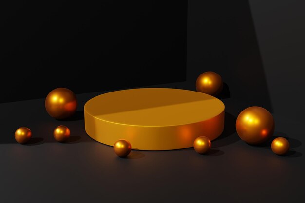 3d elegant gold podium scene background