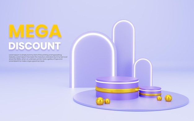 3d elegant podium for product placement and display with a background