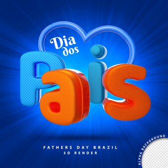 Elemento 3d per la composizione della festa del papà brasile Psd Premium