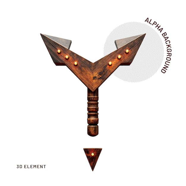 3d element wood arrow