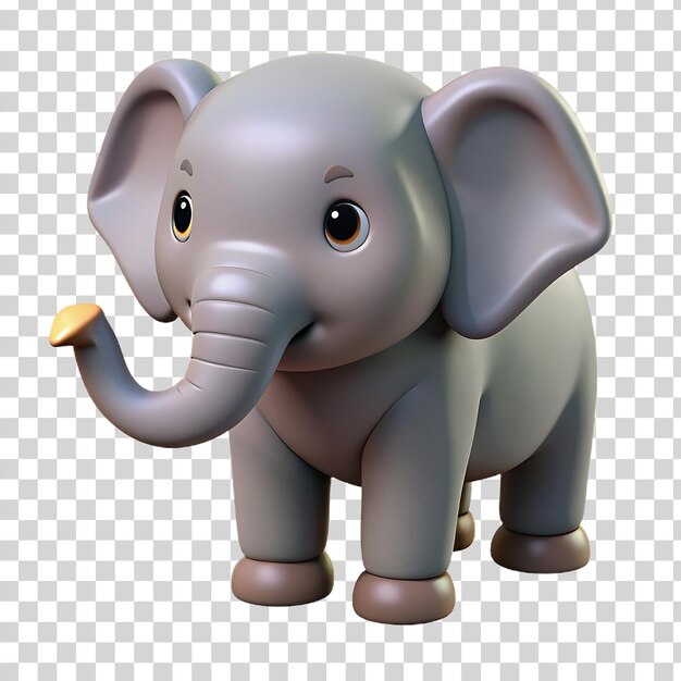 PSD 3d elefante isolato su sfondo trasparente