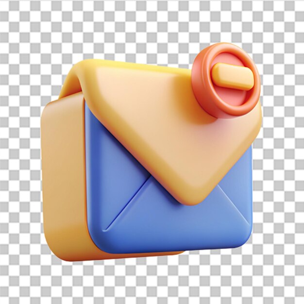 3d email envelope icon with notification new message illustration new notification arrived notification concept of new message unread email