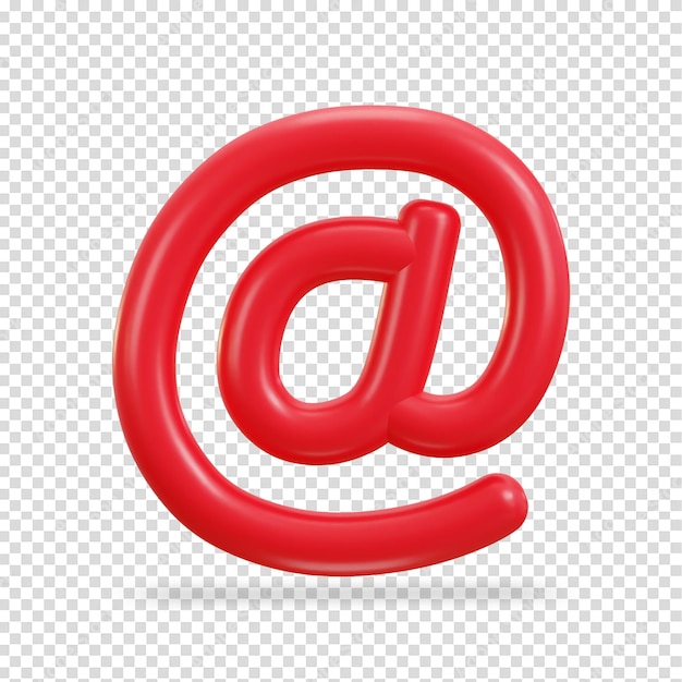 PSD 3d email icon on at the rate sign vector illustration