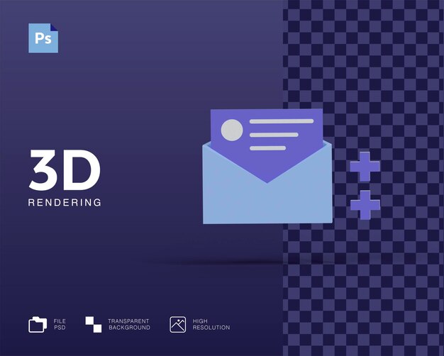 PSD 3dメールイラスト