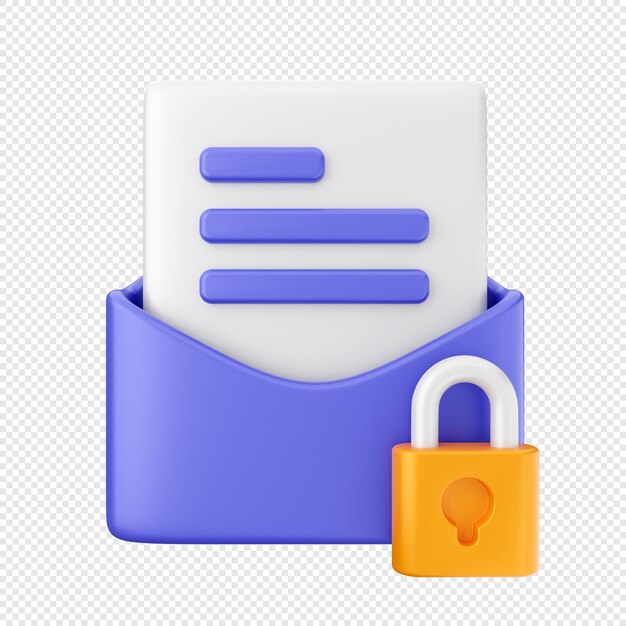 3d email mail envelope message icon illustration render