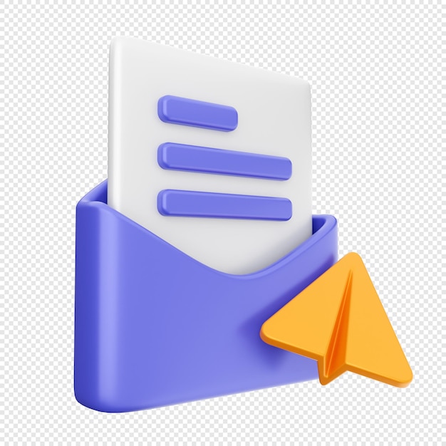 PSD 3d email mail envelope message icon illustration render