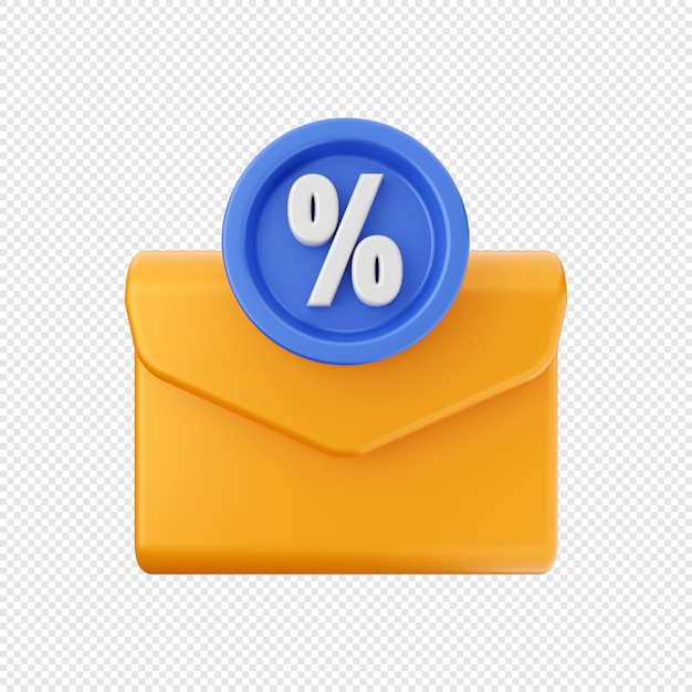 PSD 3d email mail message envelop icon illustration