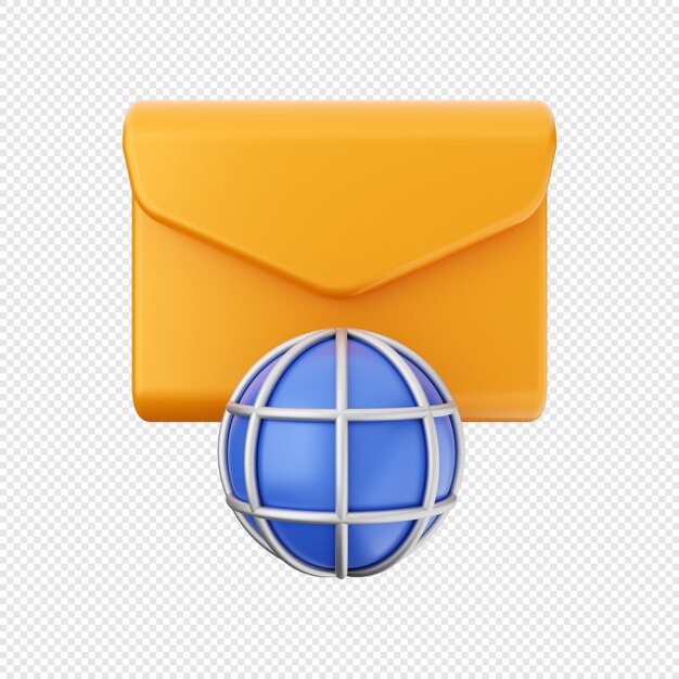 3d email mail message envelop icon illustration