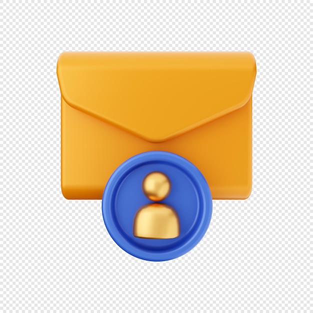 3d email mail message envelop icon illustration