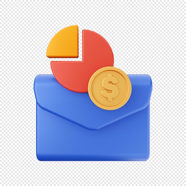 3d email mail message envelop icon illustration