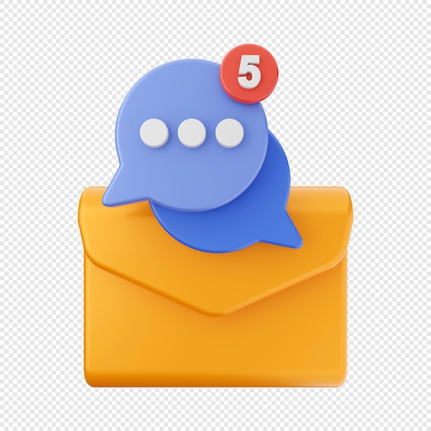 3d email mail message envelop icon illustration