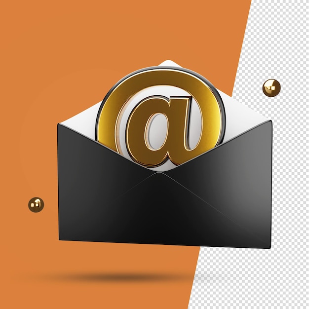 PSD 3d email mail message envelop icon illustration