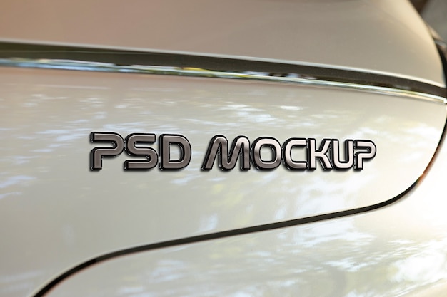 Mock-up di logo auto in rilievo 3d