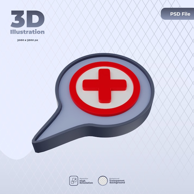 PSD 3d emergency department icon illustration