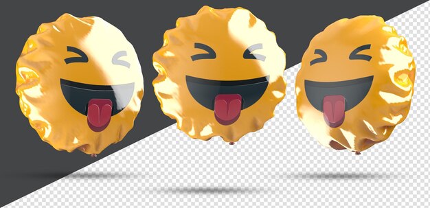 PSD 3d emoji ballen png voor 3d rendering compositie