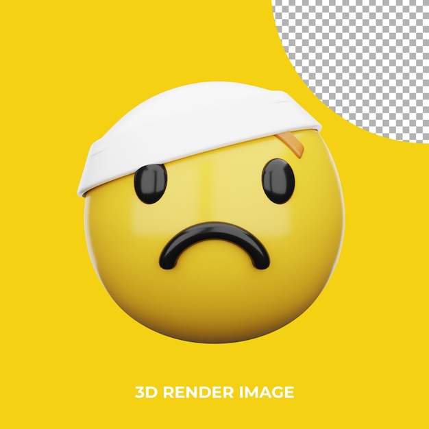 3d emoji Face with HeadBandage