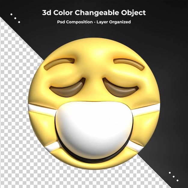 PSD 3d emoji faces with facial expressions 3d rendering stylized emoji icons