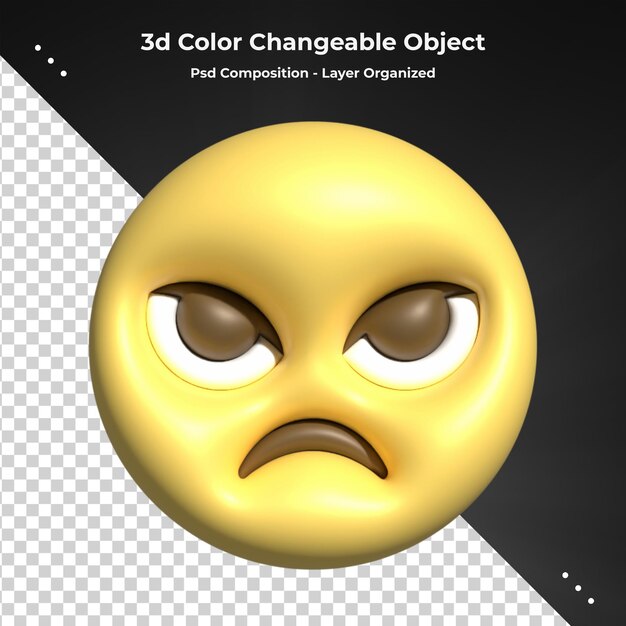 PSD 3d emoji faces with facial expressions 3d rendering stylized emoji icons