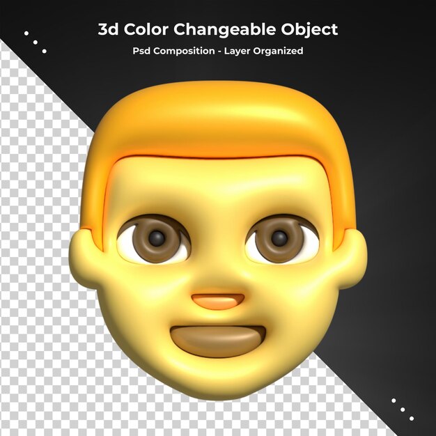 PSD 3d emoji faces with facial expressions 3d rendering stylized emoji icons