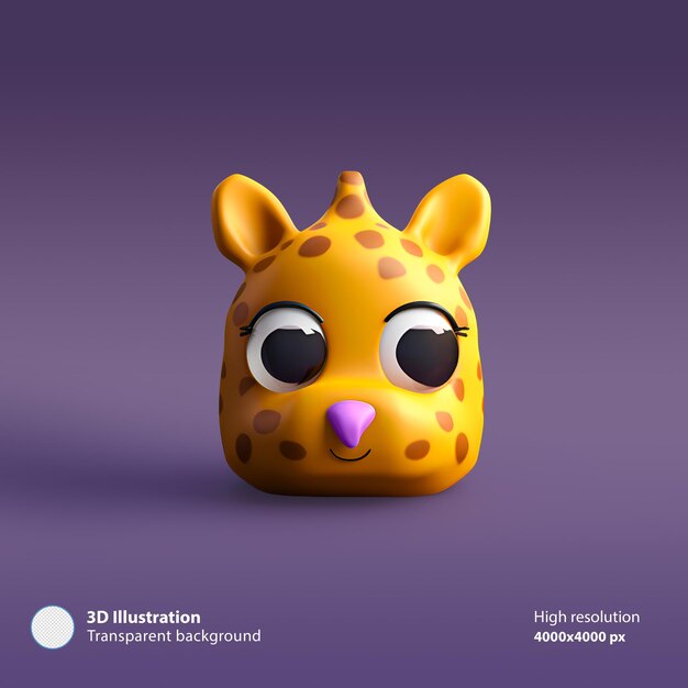 PSD gradiente animale giraffa emoji 3d