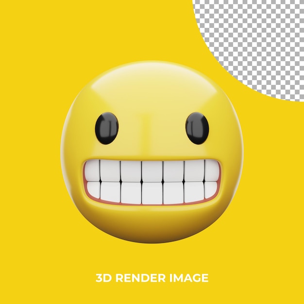 PSD 3d emoji grimacing face