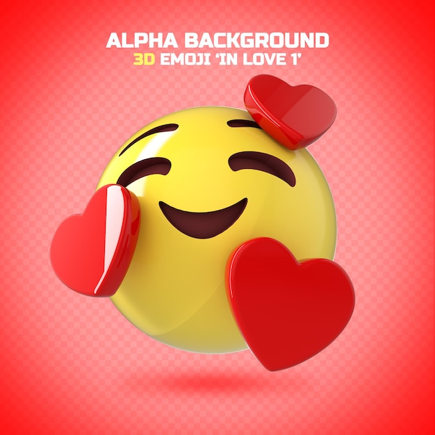 PSD 3d emoji в любви 02