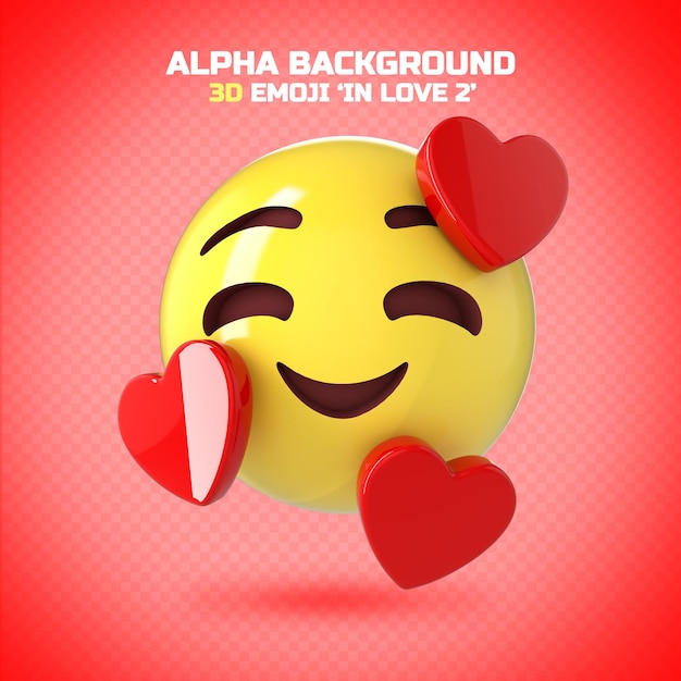 PSD 3d emoji in love 03