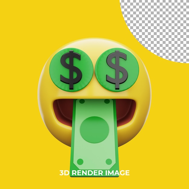 PSD 3d 이모티콘 moneymouth face