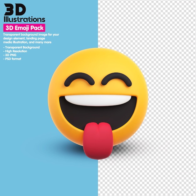 PSD Иконки 3d emoji pack вокруг 3d-рендеринга