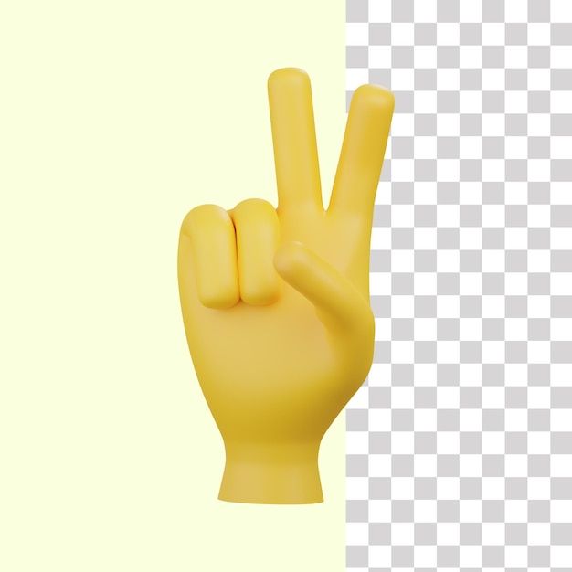 PSD 3d emoji peace gesture