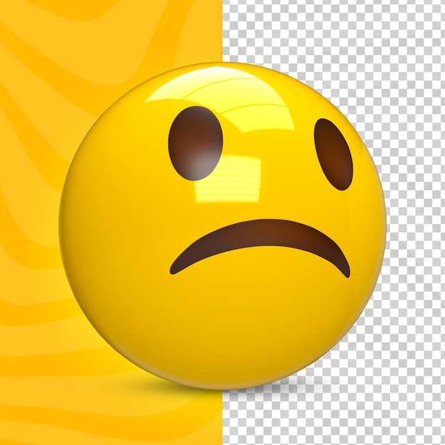 PSD 3d emoji triste sconsolato infelice alzando lo sguardo