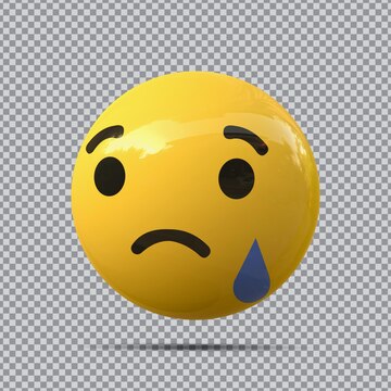 Premium PSD  Emoji sad 3d on facebook social media