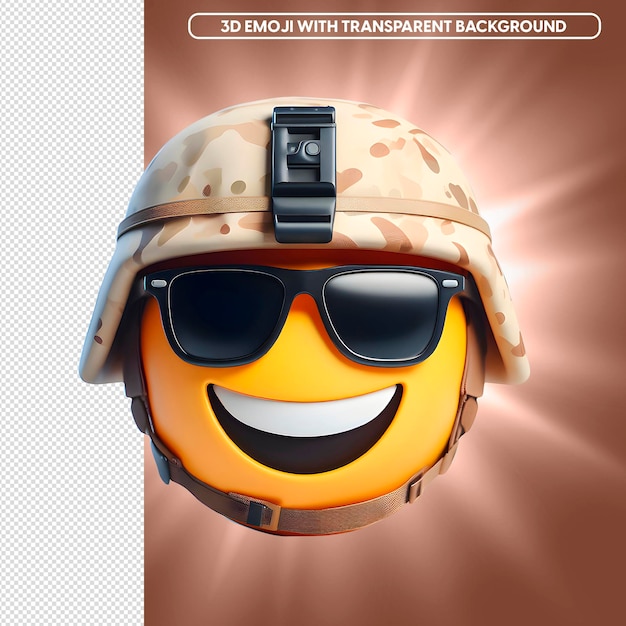 PSD 3d emoji smile soldier