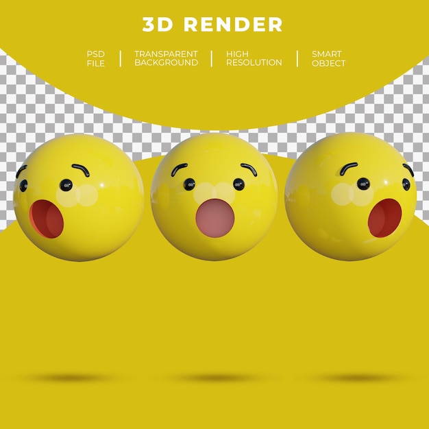 3d emoji social media faccia sorriso allegro rendering