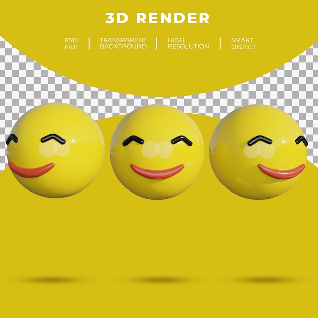 3d Emoji Social Media Twarz Wesoły Uśmiech Renderowania