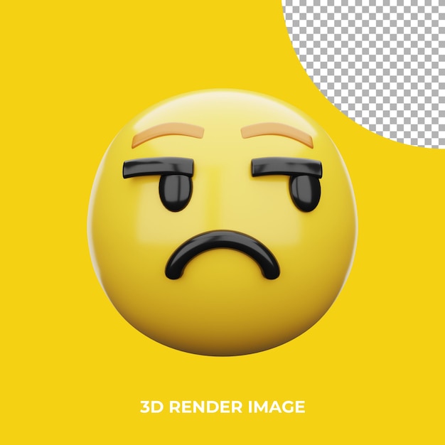 PSD 3d emoji unamused face