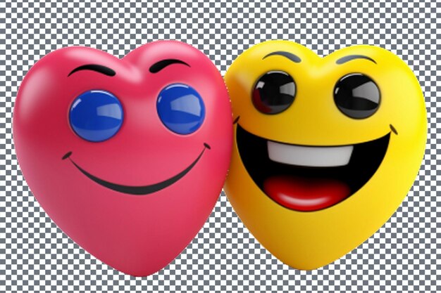 PSD 3d emoji uśmiechnięte emoji z sercem na przezroczystym tle