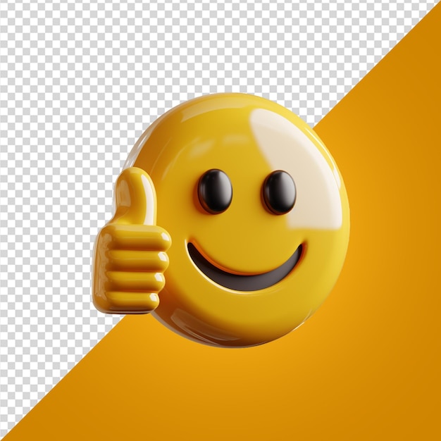 3d emoji with ok sign on transparent background